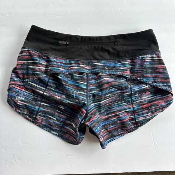 Lululemon Speed Up Short Rainbow Striped 2.5" sz 4 - Picture 1 of 5